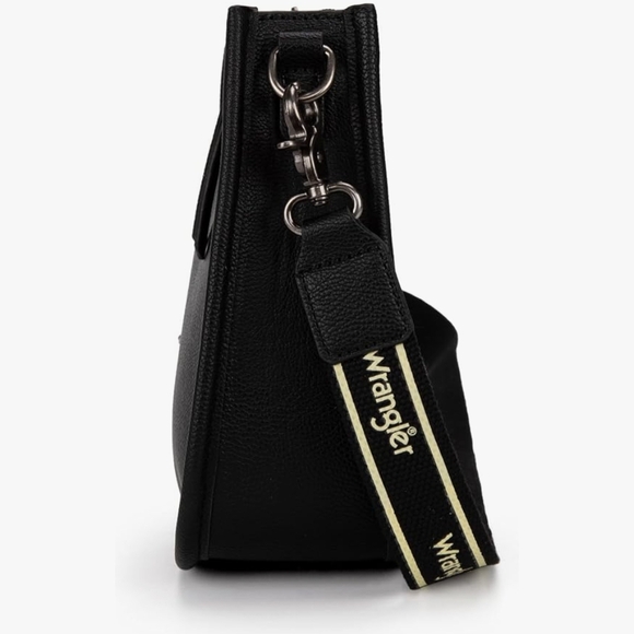 Wrangler Black Leather Shoulder Bag - Picture 9 of 12
